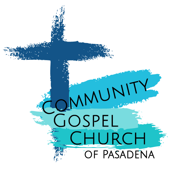 Community Gospel Church of Pasadena Logo: Cross and Brush Strokes