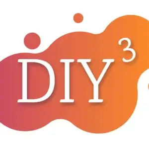 DIY logo with colorful abstract design