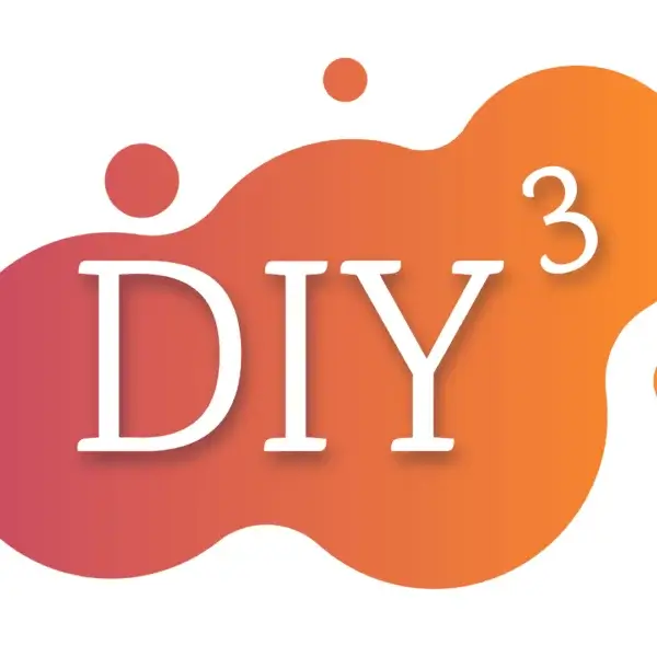 DIY logo with colorful abstract design