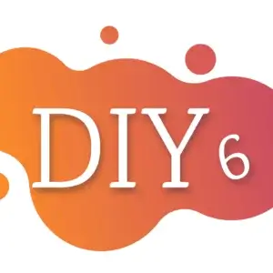 Guided DIY logo with orange gradient background
