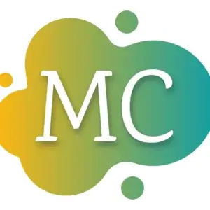 Colorful MC logo with gradient background