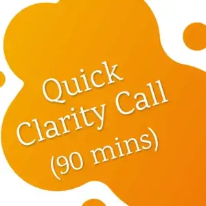 Quick Clarity Call graphic, 90-minute duration.