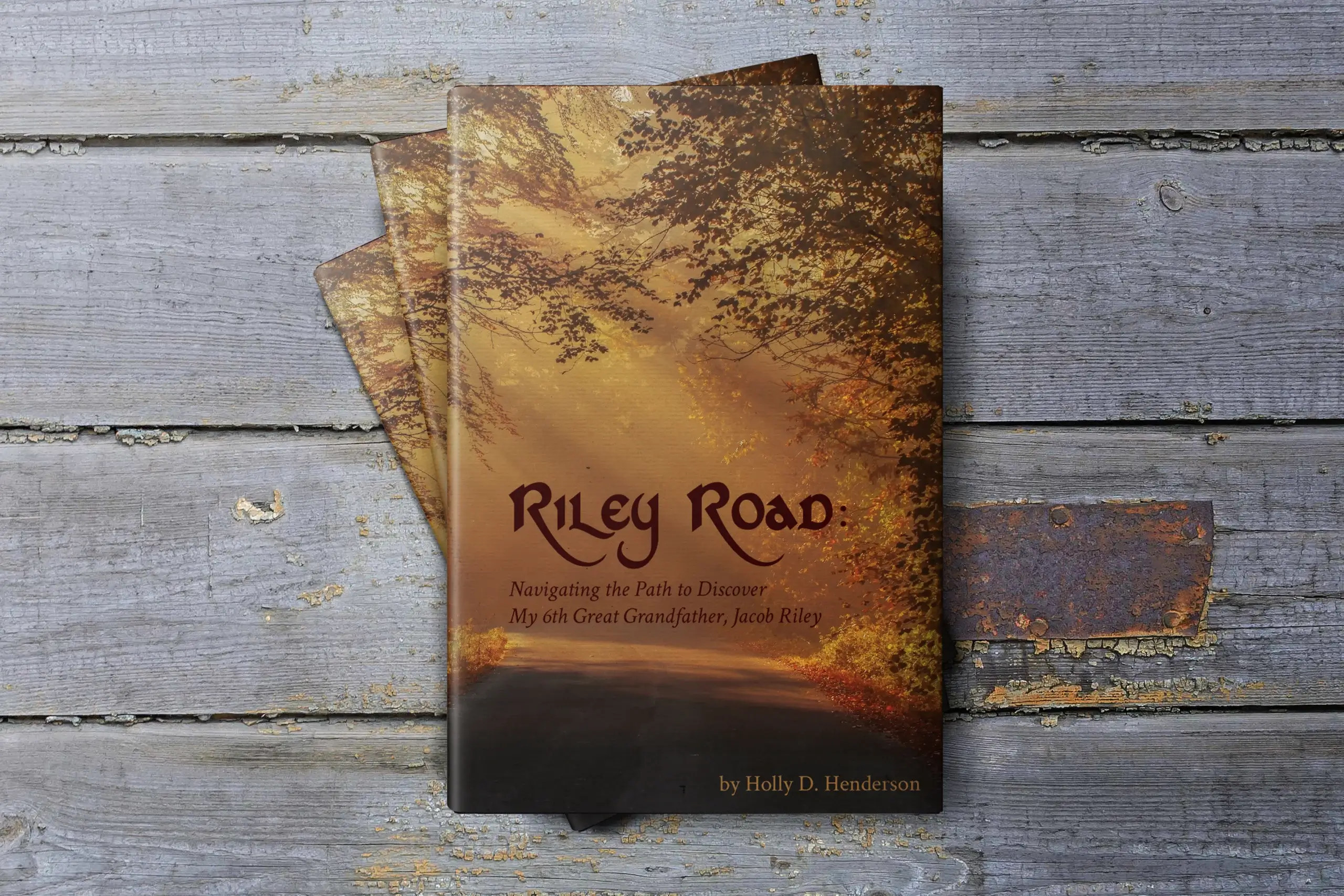 'Riley Road' book on wooden surface.