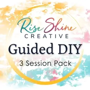 Colorful guided DIY 3-session pack advertisement.